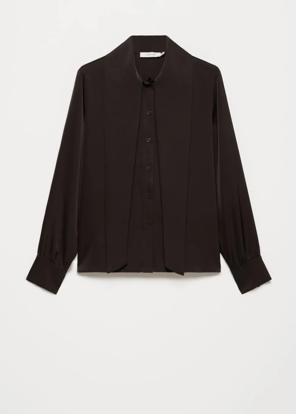 Satijnen blouse met sjaalkraag