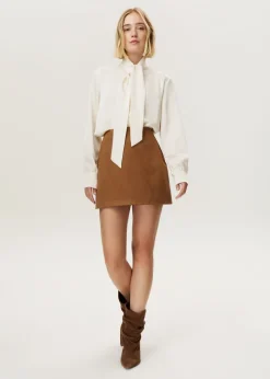 Satijnen blouse met sjaalkraag