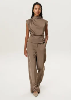 Satijnen drape top