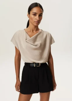 Satijnen drape top