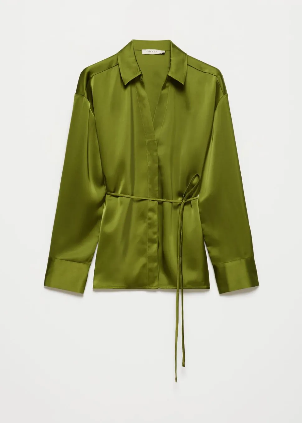 Satijnlook blouse met koord