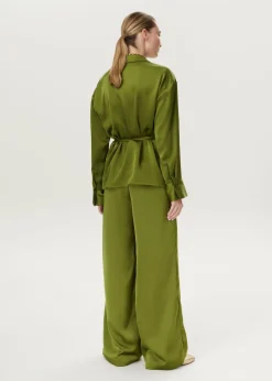 Satijnlook blouse met koord