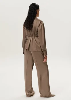 Satijnlook blouse met koord