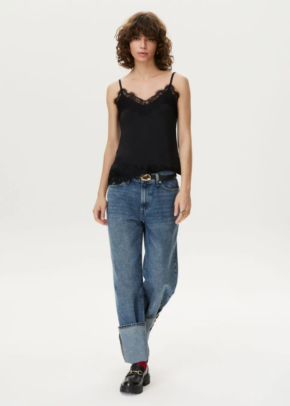 Singlet met kanten rand