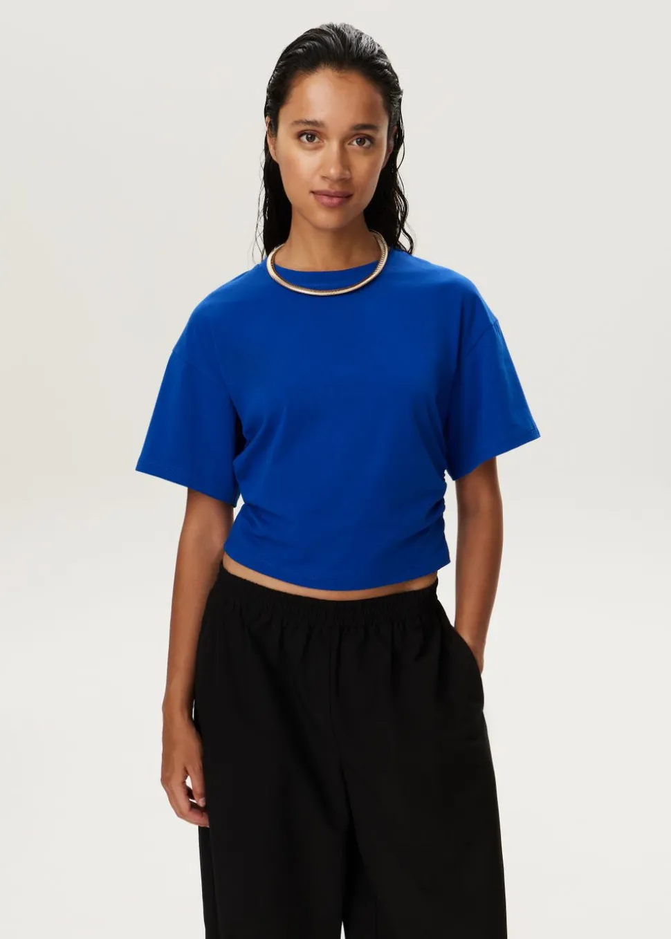 T-shirt met geplooide taille