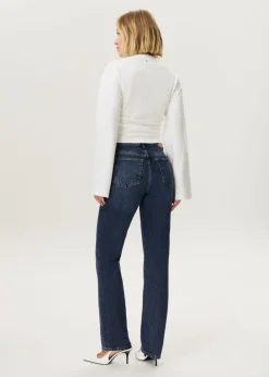 Wide longsleeve gathered t-shirt