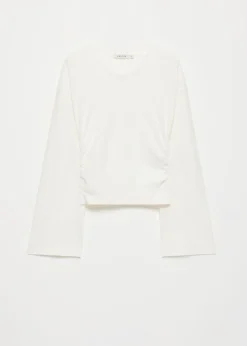Wide longsleeve gathered t-shirt
