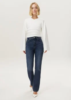 Wide longsleeve gathered t-shirt