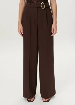 Wijde pantalon met gesp